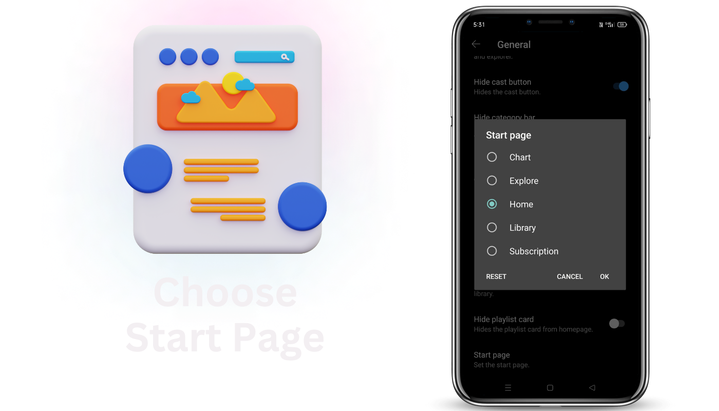 Choose Start Page When You Open ReVanced Music